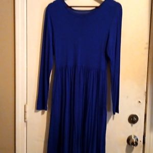 Long sleeve blue dress